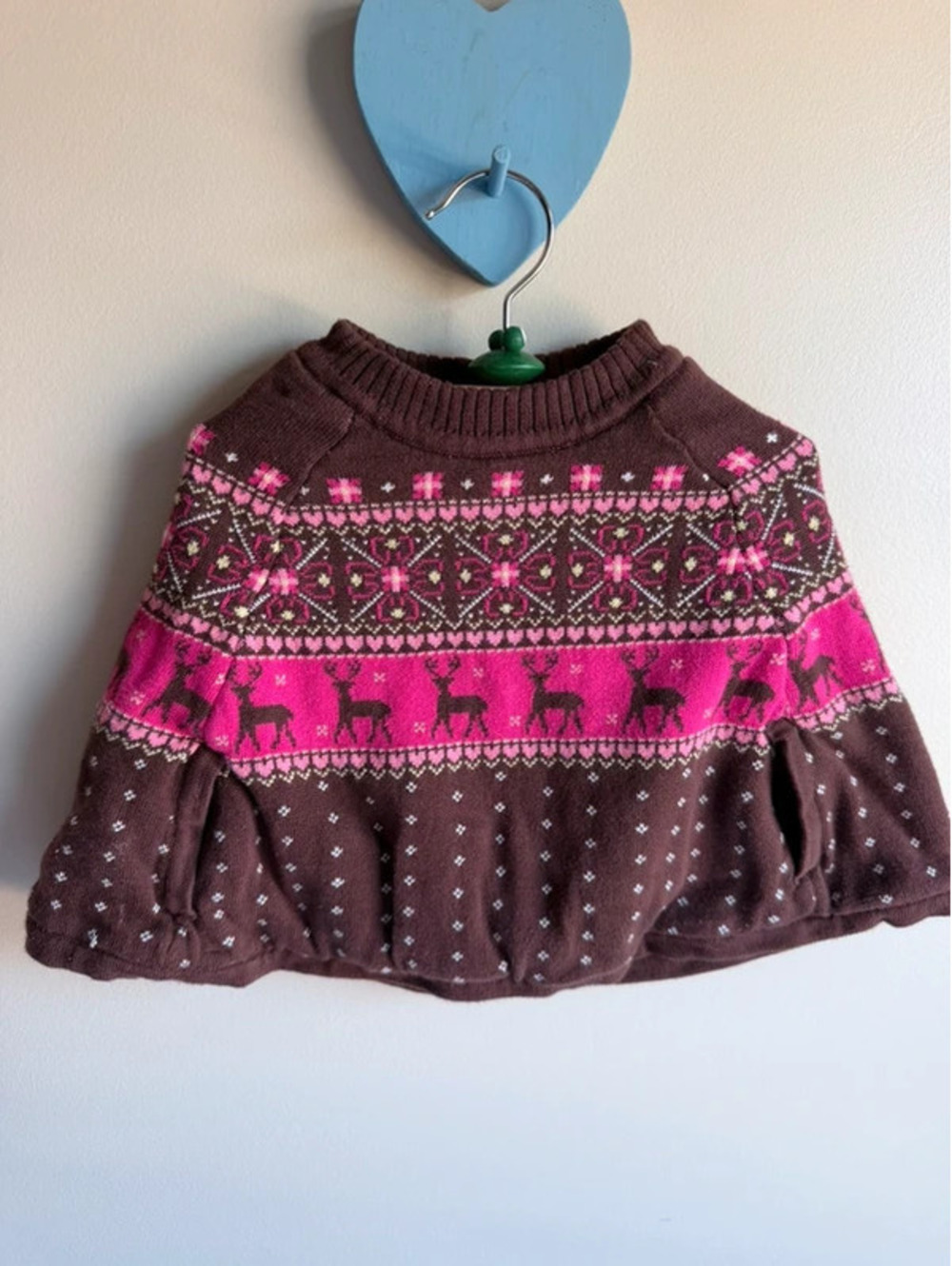 Vintage 2005 Gymboree Tyrolean Lure My Fair Lady Knit Poncho 6-12M